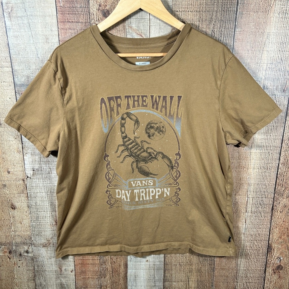 Vans Brown Scorpion Moon Day Tripp'n Graphic Tee Shirt XL Skate Boho Retro